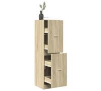 Apothecary Cabinet Black Oak 40x41x144.5cm Engineered Wood Drawer Storage Units