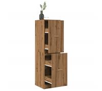 Apothecary Cabinet Black Oak Engineered Wood 40x41x144.5cm Slim Drawer Tall Unit