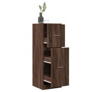 Apothecary Cabinet Brown Oak 40x41x118cm Engineered Wood Storage Unit for Homes