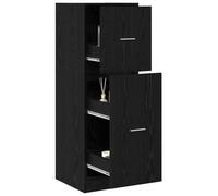 Apothecary Cabinet Black Oak 40x41x118cm Engineered Wood 2-Drawer Storage A Slim