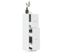Apothecary Cabinet White Engineered Wood 30x41x118cm Modern Storage Drawers