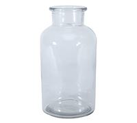 Apothecary Jar Vase - 20 x 10cm Clear Hand-Blown Glass Vase for Fresh or Artificial Flower Stem Bouquet Arrangements - Indoor Home Table Windowsill Sideboard Centrepiece Decor