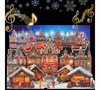 APOTODITO Christmas Cards, Musical Pop Up Cards with Music and Light, Christmas Market Musical Greeting Card for Christmas Holiday New Year