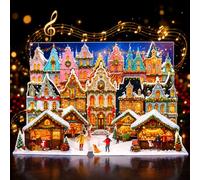 APOTODITO Christmas Cards, Musical Pop Up Cards with Music and Light, Christmas Market Musical Greeting Card for Christmas Holiday New Year