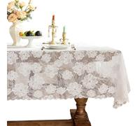 apott Lace Tablecloth Rectangular White Floral Table Cover Embroideried Table Cloths Vintage Overlay for Party Wedding Reception 55.2x39.5 Inch