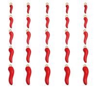 Apoukmty 25pcs Chili Pepper Charms for Jewelry Making, 5 Styles Enamel Italian Horn Pendants, Small Red Hot Pepper Dangle Beads, DIY Craft Supplies for Earrings Necklace Bracelet Accessories