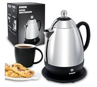APOXCON Electric Coffee Percolator, Stainless Steel Coffee Maker with Transparent Knob, Elegant Design Coffee Machine with Cordless Serving(10 cups)