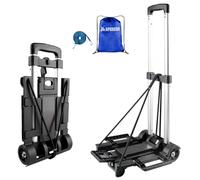 APOXCON Foldable Hand Truck Foldable Trolley On 2 Wheels, Mini Size Portable Cart for Home Office Shopping Travel Use Compact Light Weight
