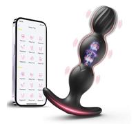APP Anal Plug Vibrator -Anal Sex Toys for Men with 9 Vibrating Modes, Safety Silicone P Spot Prostate Massager Vibrators, Anal Beads Butt Plug Adult Sex Toys and Couples Remote Control (Black)