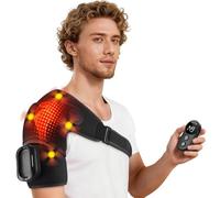 App Control Heated Shoulder Pad, 3 Modes & 6 Heat Settings Shoulder Massage Device, Wireless Heated Shoulder Massage Pad, with 5000 mAh Battery & LED Touch Panel, Gifts for Men Women (D-Black)