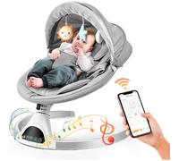 (APP) Electric Baby Bouncer, Baby Swing Chair with 5 Swing Speed, Electric Baby Swing with Remote Control Music Timer,Portable Newborn Rocking Chair