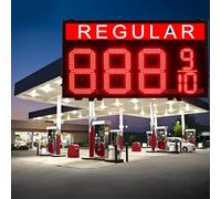 APP Gasoline Price Sign, Electronic Fuel Price Display Screen with Remote Control, APP Control Modification Information, Adjustment Brightness and Power Off Memory, Aluminum Alloy Housing