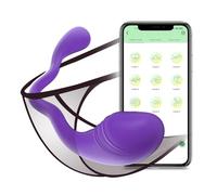 APP Remote Control Vibrator for Women, Wearable Panties G-spot Vibrator with 10 Vibration for Couples, Long Distance Couple Female Masturbator (Purple)