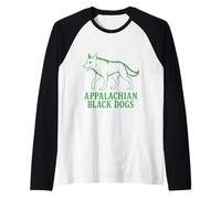 Appalachian Black Dogs Fiery-Eyed Death Omen Mountain Raglan Baseball Tee