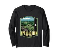 Appalachian Trail Retro Hiking Art Long Sleeve T-Shirt