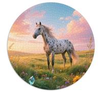 Appaloosa 1000pc Round Puzzle Depicting Horse, Designed to Test Wits, Lovely for Cosy Nooks And Sheltered Spots 1000pcs (67.5x67.5cm)