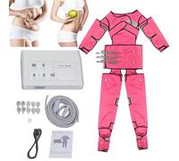 Appareil de Massage par Compression d'air Pour Drainage lymphatique des Jambes, des Pieds, de la Taille et des Bras. Appareil de pressothérapie Pour l'amincissement du Corps, Rose.