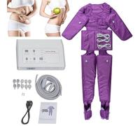 Appareil de Massage par Compression d'air Pour Drainage lymphatique des Jambes, des Pieds, de la Taille et des Bras. Appareil de pressothérapie Pour l'amincissement du Corps, gris (Violet).