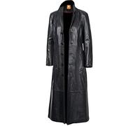 Apparel Eagle Premium Men’s Full-Length Genuine Leather Coat - Long Trench Style, Handcrafted Vintage Overcoat (UK, Alpha, XXL, Regular, Regular, BLACK-LJC-859)