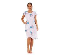 Apparel Ladies Short Nightdress Cotton Blend Cap Sleeve Nightwear Peony Floral M to XXXL Turquoise White