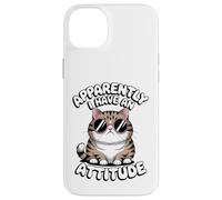 Apparently I Have An Attitude Funny Cat Sarcastic Humor Case for iPhone 14 Plus
