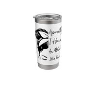 Apparently I Have an Attitude Who Knew Funny Messy Bun Stainless Steel Insulated Tumbler