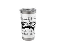 Apparently I Have an Attitude Who Knew Funny Messy Bun Stainless Steel Insulated Tumbler