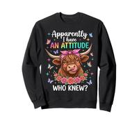 Apparently I Have An Attitude Who Knew Highland Cow Sweatshirt