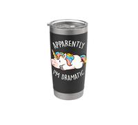 Apparently I'm Dramatic Funny Cute Pouting Unicorn EduEly Stainless Steel Insulated Tumbler