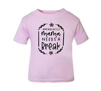 Apparently Mama Needs a Break Statement [BBY5] Short Sleeve Cotton Toddler t Shirt, 3-4 Years, Pastel Pink