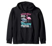 Apparently Trouble Cruise Trip Weekend Vacation Flamingo Zip Hoodie