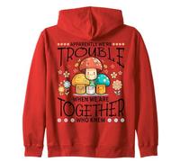 Apparently We're Trouble Together Funny, Kawaii Mushroom Zip Hoodie