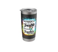 Apparently We're Trouble When We are Together Bestie Tie Dye Stainless Steel Insulated Tumbler