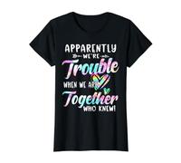 Apparently We're Trouble When We are Together Bestie Tie Dye Value Graphic T-Shirt, Women, Black, L