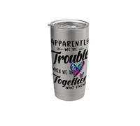 Apparently We're Trouble When We are Together Leopard Heart Stainless Steel Insulated Tumbler