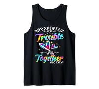 Apparently We're Trouble When We're Together Leopard Tie Dye Tank Top