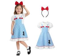 Apparlxer Dorothy Costume for Teen,Fairytale Costumes Wizard Costume Dorothy Outfits Set with Blue Gingham Dress and Headband,World Book Day Costumes for Teenager