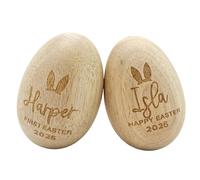 Apparlxer Easter Wooden Easter Eggs,EasterEggs Ornaments with HappyEaster 2026 Engraved on Them for Home Outdoor EasterEgg Hunt DIY Crafts Table Decorations,2026 Easter Commemorative Gifts