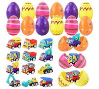 Apparlxer Pre Filled Easter Eggs of Car,Easter Egg Fillers Egg Hunt Award EasterGifts Easters Party Decoration Easters Party Supplies,EasterBaskets Stuffer Party Favors
