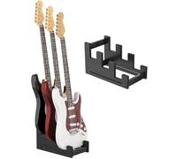 APPASO Guitar Rack, Solid Pine Wooden 3 Guitar Stand, Space-Saving Electric Guitar Stand Floor, Portable Guitar Racks for Electric Guitar, Bass Guiatar Display (Black)