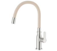 APPASO Kitchen Sink Mixer Tap Single Lever, Kitchen Mixer Tap 1 Hole Swan Neck Modern 360° Swivel Spout Mono, Sink Faucet Stainless Steel Brushed