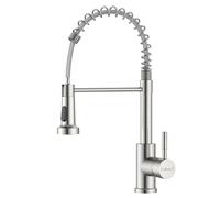 APPASO Kitchen Tap, Sink Mixer Tap with Pull Down Sprayer, Mixer Tap 360° Swivel, Commercial Kitchen Faucet with 2 Spray Modes Single Handle Stainless Steel Brushed