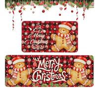 APPCRFM Christmas Rug,Christmas Cookie Decorative Rug,Gingerbread Man Decorative Welcome Door Mat,Winter Holiday Non Slip Floor Doormat,for Living Rooms,Bedrooms and Front Door Decorations,2pcs