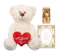 APPCRFM Cute Bear Valentine's Day Plush, Teddy Bear Plush Doll, Small Teddy Bear with Love, Valentine's Day Mother's Day Birthday Heartwarming Gift, Home Decorations 30CM (C)