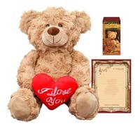 APPCRFM Cute Bear Valentine's Day Plush, Teddy Bear Plush Doll, Small Teddy Bear with Love, Valentine's Day Mother's Day Birthday Heartwarming Gift, Home Decorations 30CM (A)