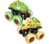 APPCRFM Dinosaur Monster Truck Toy Cars,Pull Back Car Toys,Monster Trucks,Yellow Triceratops Green Tyrannosaurus Rex Pull-Back Toy Car,Children's Toy Car Gift for children aged 3,4,5,or 6