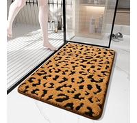 APPCRFM Leopard Print 3D Mat Rugs, Leopard Print Bathrooom Rugs, Indoor Outdoor Doormats, Suitable for Bathroom Bedroom Living Room Entrance Area Decoration - 50 * 80CM (Brown)