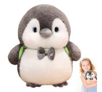 APPCRFM Penguin Plush,Animal Plush Toy,Penguin Plush Toy with Mini Backpack,Chubby Pengui-n Plush Doll,Pengui-n with Bow Doll,Suitable for Boys and Girls Children Cuddle Play and Sleep Black 25cm