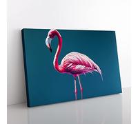 Appealing Flamingo Canvas Wall Art Print Ready to Hang, Framed Picture for Living Room Bedroom Home Office Décor, 60x40 cm (24x16 Inch)