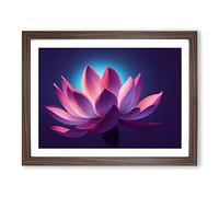 Appealing Lotus Flower H1022 BLK Framed Print for Living Room Bedroom Home Office Décor, Wall Art Picture Ready to Hang, Walnut A3 Frame (46 x 34 cm)